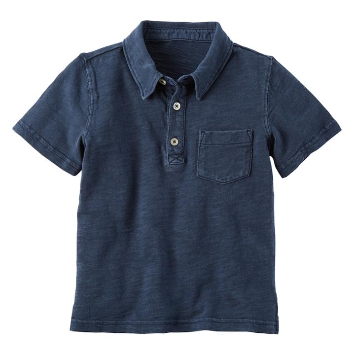 Baby Boy Carter's Slubbed Polo, Size: 9 Months, Blue