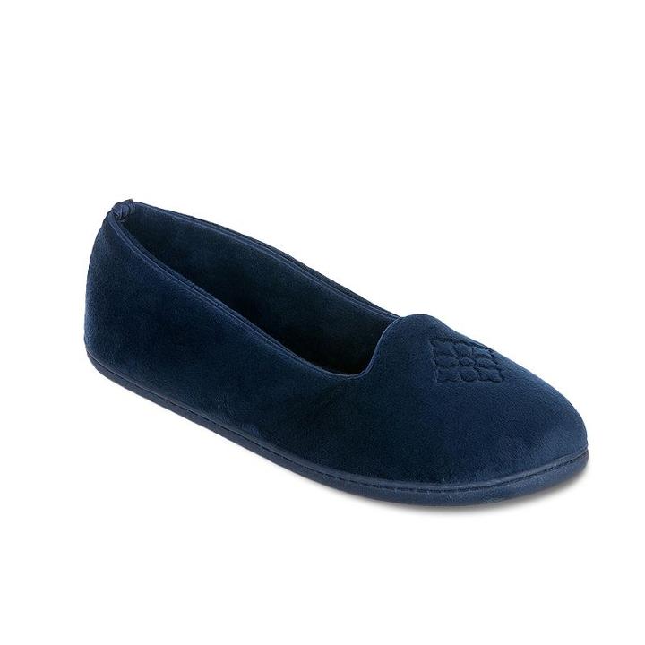 Dearfoams Velour Closed-back Slippers, Women's, Size: Large, Blue Other