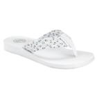 So&reg; Women's Patterned Thong Flip-flops, Size: Small, White