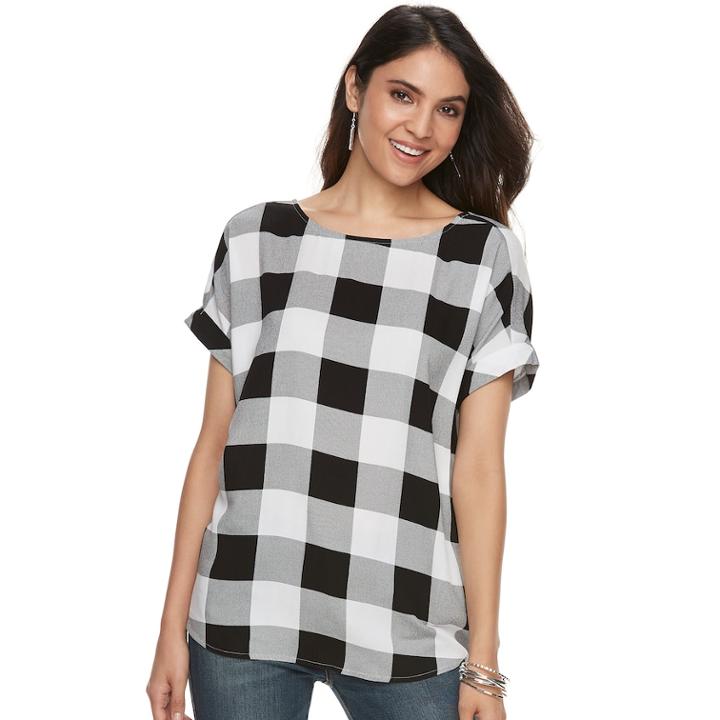 Women's Rock & Republic&reg; Crepe Strappy-back Top, Size: Medium, Black