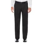 Men's Savane Straight-fit Stretch Crosshatch Pleated Dress Pants, Size: 42x30, Grey (charcoal)