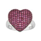 Sterling Silver Lab-created Ruby Heart Ring, Women's, Size: 10, Red