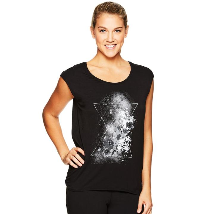 Women's Gaiam Dani Yoga Graphic Tee, Size: Large, Oxford