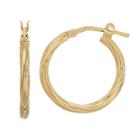 Primavera 24k Gold Over Silver Twisted Hoop Earrings, Women's