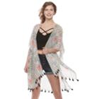 Women's Mudd&reg; Medallion Print Tasseled Kimono, Purple