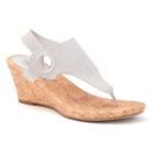 Croft & Barrow&reg; Women's Ortholite Glitter Wedge Sandals, Size: 6, Light Grey