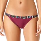 Juniors' California Sunshine Patterned Hipster Bikini Bottoms, Women's, Size: Large, Med Red