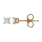 1/5 Carat T.w. Diamond 14k Gold Stud Earrings, Women's, White