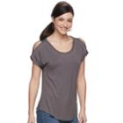 Women's Apt. 9&reg; Embellished Cold-shoulder Tee, Size: Xl, Dark Grey