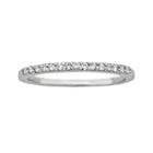 Forever Brilliant 14k White Gold 1/7-ct. T.w. Round-cut Lab-created Moissanite Band, Women's, Size: 6