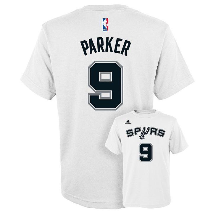 Boys 8-20 Adidas San Antonio Spurs Tony Parker Player Tee, Boy's, Size: L(14/16), White