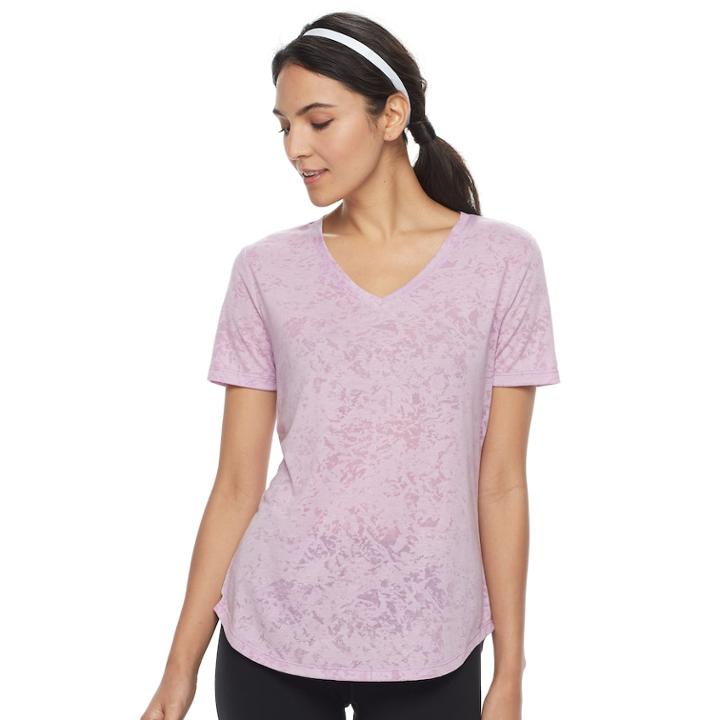 Petite Tek Gear&reg; Burnout Tee, Women's, Size: S Petite, Med Purple