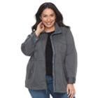 Plus Size Sonoma Goods For Life&trade; Utility Jacket, Women's, Size: 2xl, Dark Grey
