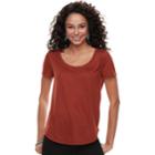 Juniors' Mudd&reg; Roadtrip Scoopneck Tee, Teens, Size: Small, Med Brown