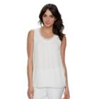 Women's Elle&trade; Eyelet Tank, Size: Xl, White