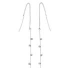 Simulated Crystal Stick Threader Earrings, Women's, Silver