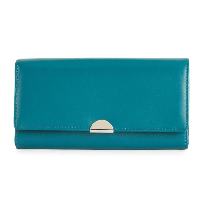 Apt. 9&reg; Lambskin Leather Rfid-blocking Full Clutch, Women's, Turquoise/blue (turq/aqua)