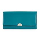 Apt. 9&reg; Lambskin Leather Rfid-blocking Full Clutch, Women's, Turquoise/blue (turq/aqua)