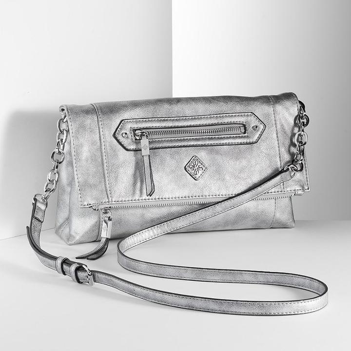 Simply Vera Vera Wang Palvee Crossbody Bag, Women's, Grey