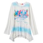 Girls 7-16 Dreamworks Trolls Smile Sing Dance Hug 4-point Graphic Tunic, Size: Medium, White