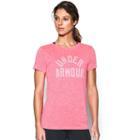 Women's Under Armour Tech Crew Graphic Tee, Size: Xs, Light Pink