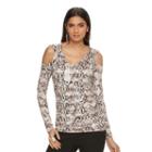 Women's Jennifer Lopez Ruched Cold-shoulder Top, Size: Medium, Light Pink
