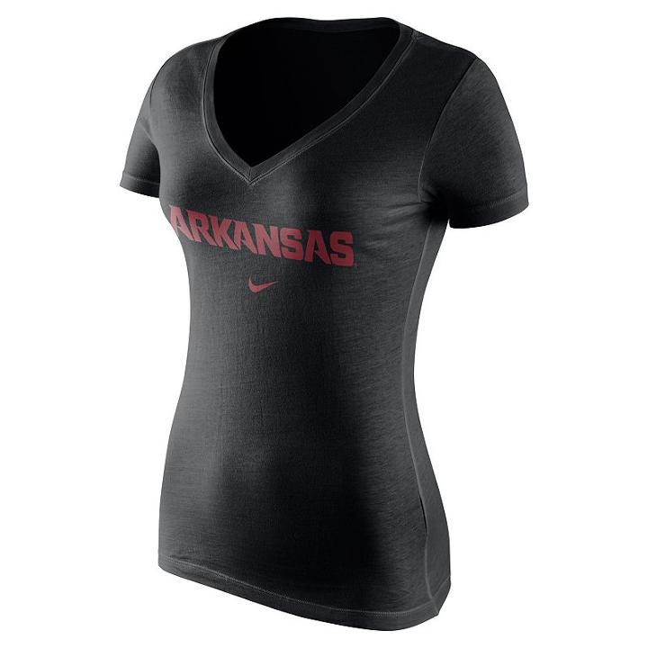 Women's Nike Arkansas Razorbacks Wordmark Tee, Size: Small, Black