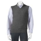 Men's Dockers Classic-fit Cable-knit Sweater Vest, Size: Medium, Dark Grey