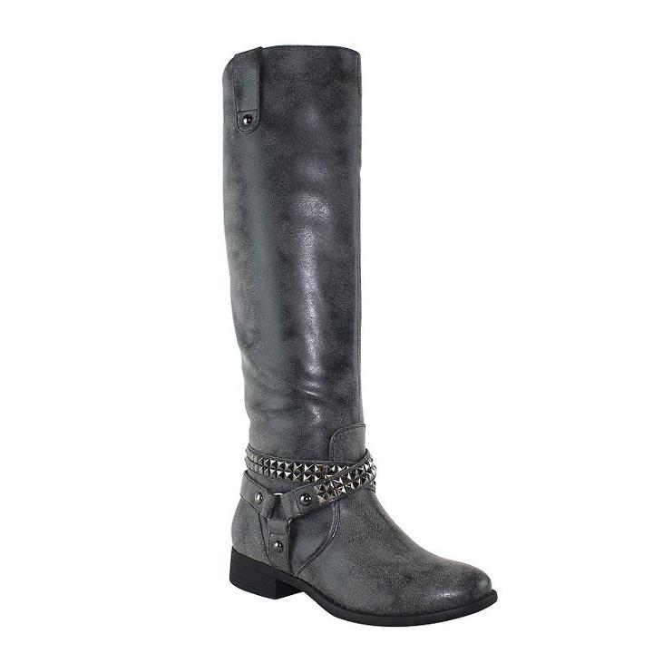 Olivia Miller Essex Women's Distressed Knee-high Riding Boots, Teens, Size: 9, Grey