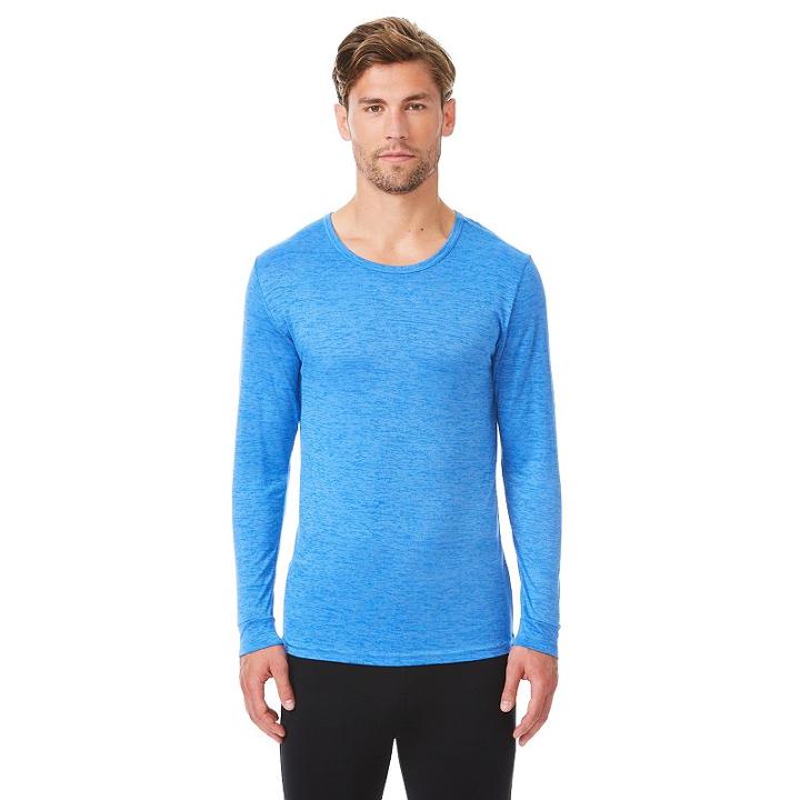 Men's Heat Keep Performance Base Layer Crewneck Tee, Size: Small, Brt Blue