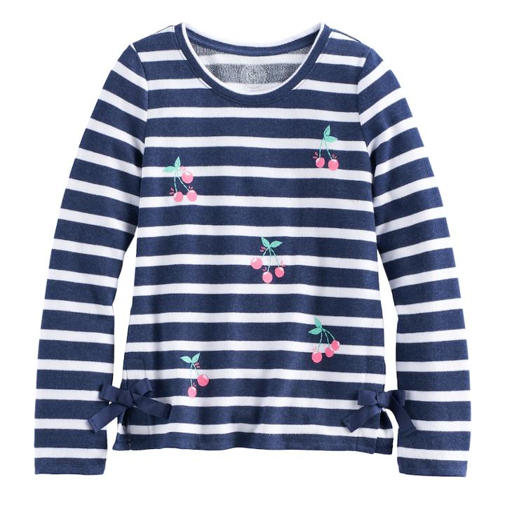 Girls 7-16 So&reg; Side Tie Sweatshirt, Size: 7-8, Dark Blue
