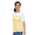 Women's Croft & Barrow&reg; Print Button-hem Squareneck Top, Size: Xxl, Gold