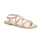 Women's Candie's&reg; Rhinestone Toe Loop Sandals, Size: Xl, Gold