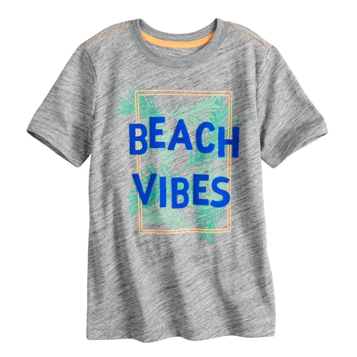Boys 4-7x Sonoma Goods For Life&trade; Beach Vibes Velour Palm Trees Graphic Tee, Size: 7x, Med Grey