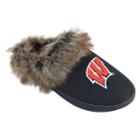 Women's Wisconsin Badgers Scuff Slippers, Size: Large, Black