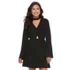 Juniors' Candie's&reg; Choker Skater Dress, Girl's, Size: Large, Black