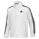 Girls 4-6x Adidas Side Stripe White & Black Tricot Lightweight Jacket, Size: 6x