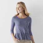 Women's Sonoma Goods For Life&trade; Peplum Tee, Size: Xl, Med Purple