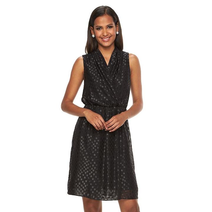 Women's Apt. 9&reg; Polka Dot Faux-wrap Dress, Size: 8, Other Clrs