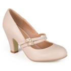 Journee Collection Windy Women's Matte Mary Jane High Heels, Girl's, Size: 8.5, Beig/green (beig/khaki)