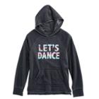 Girls 7-16 So&reg; Raw Edge Graphic Fleece-lined Hoodie, Size: 14, Grey (charcoal)