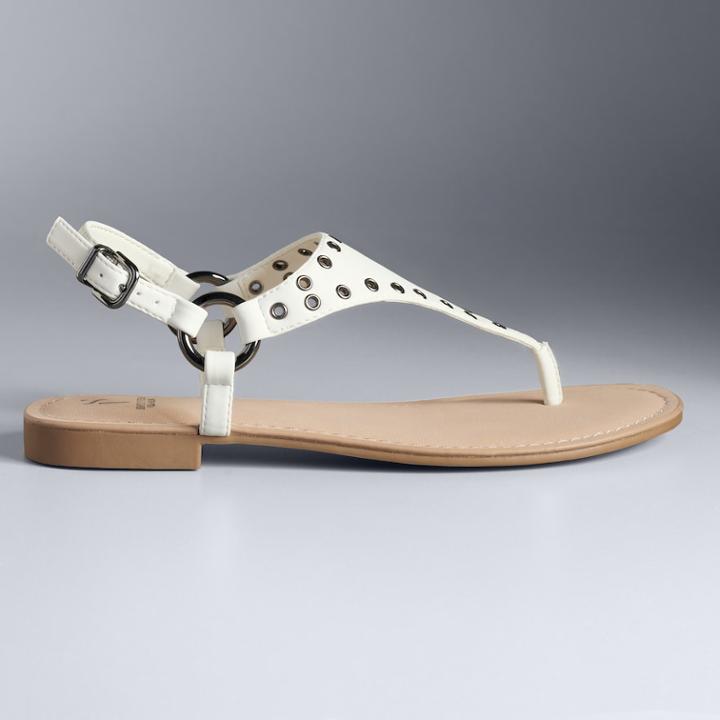 Simply Vera Vera Wang Fireworks Women's Sandals, Size: 5, White