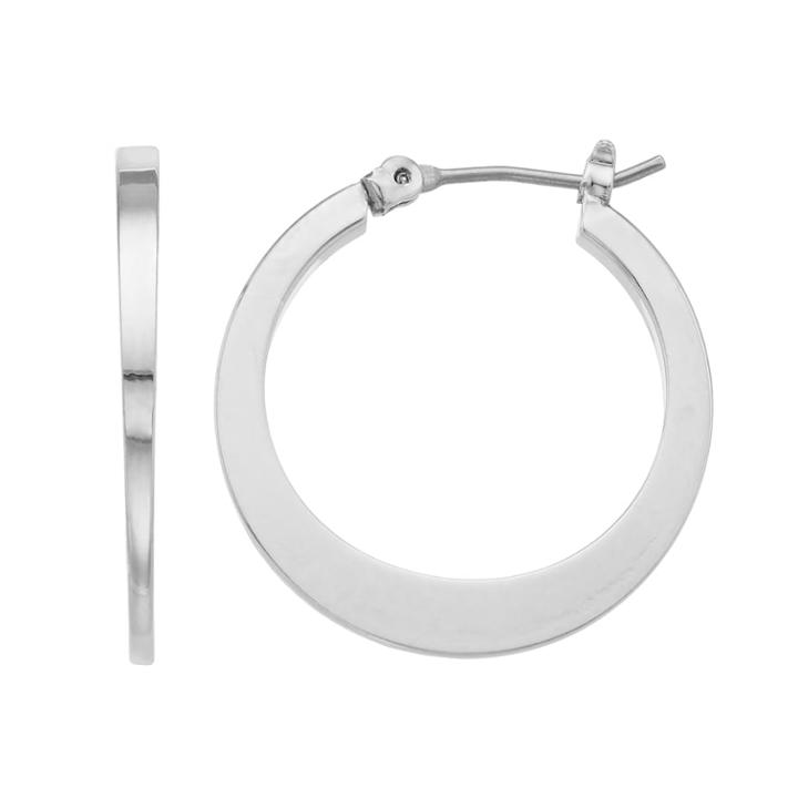 Simply Vera Vera Wang Silver Tone Flat Hoop Earrings, Women's