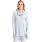 Women's Cuddl Duds Softwear Cowlneck Tunic Top, Size: Small, Med Blue