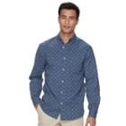 Men's Urban Pipeline&reg; Maxflex Print Button-down Shirt, Size: Xl, Blue