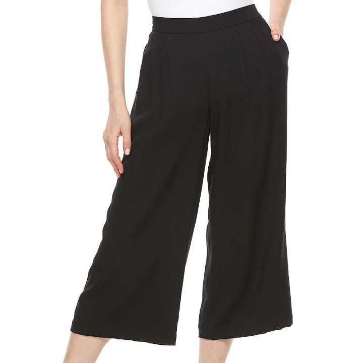 Women's Apt. 9&reg; Solid Soft Culottes, Size: Xxl, Black