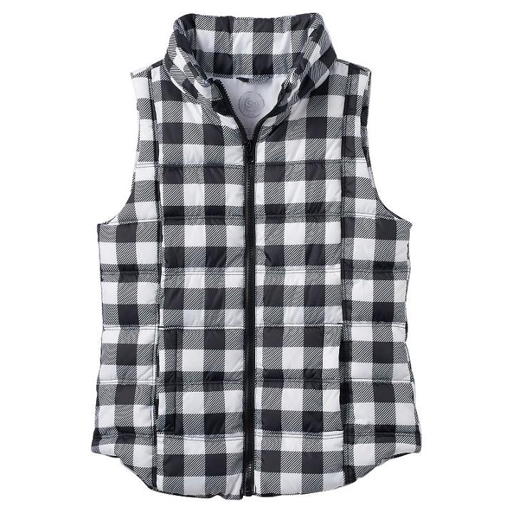 Girls 7-16 So&reg; Zip-up Puffer Vest, Girl's, Size: 7-8, White