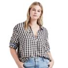 Plus Size Levi's Button Front Top, Women's, Size: 2xl, Black
