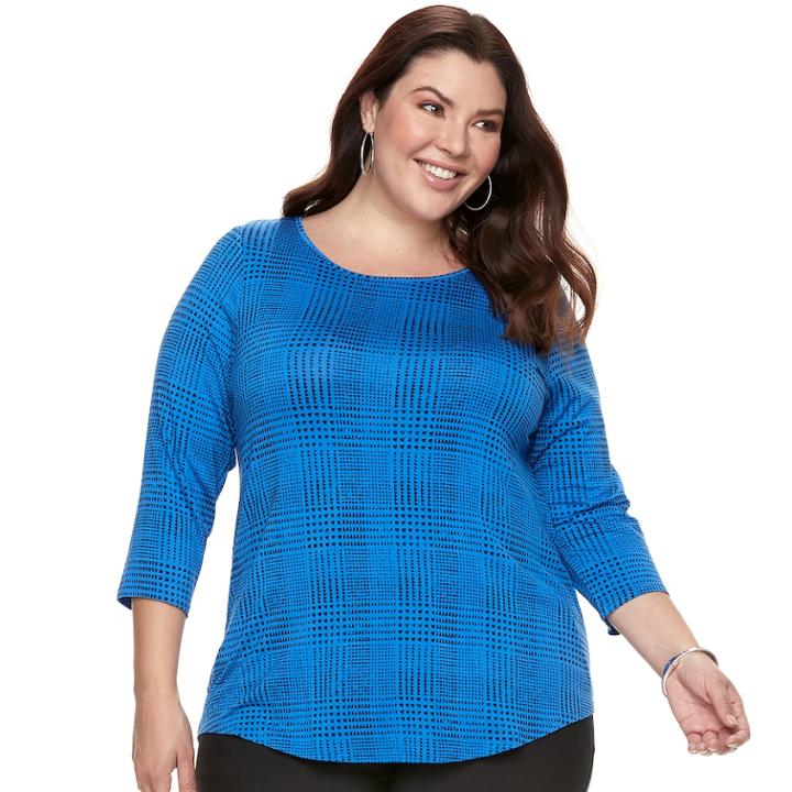 Plus Size Apt. 9&reg; Scoopneck Tee, Women's, Size: 0x, Med Blue