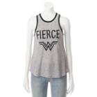 Juniors' Dc Comics Wonder Woman Fierce Racerback Graphic Tank, Girl's, Size: Large, Grey